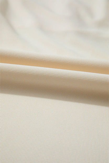 Solid Textured Elastic Waist Wide Leg Pants