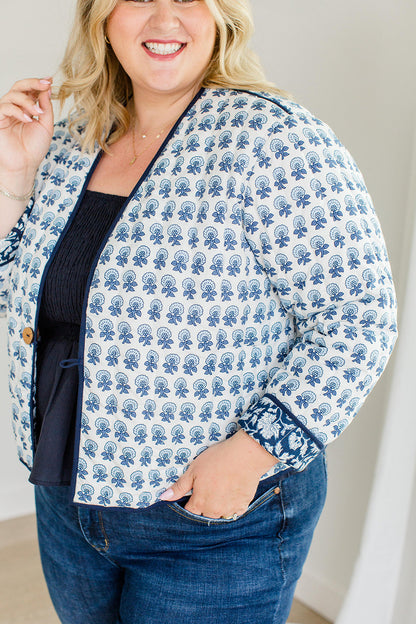 The Emily *Reversible* Quilted Jacket in French Navy