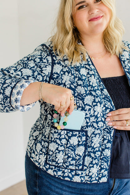 The Emily *Reversible* Quilted Jacket in French Navy