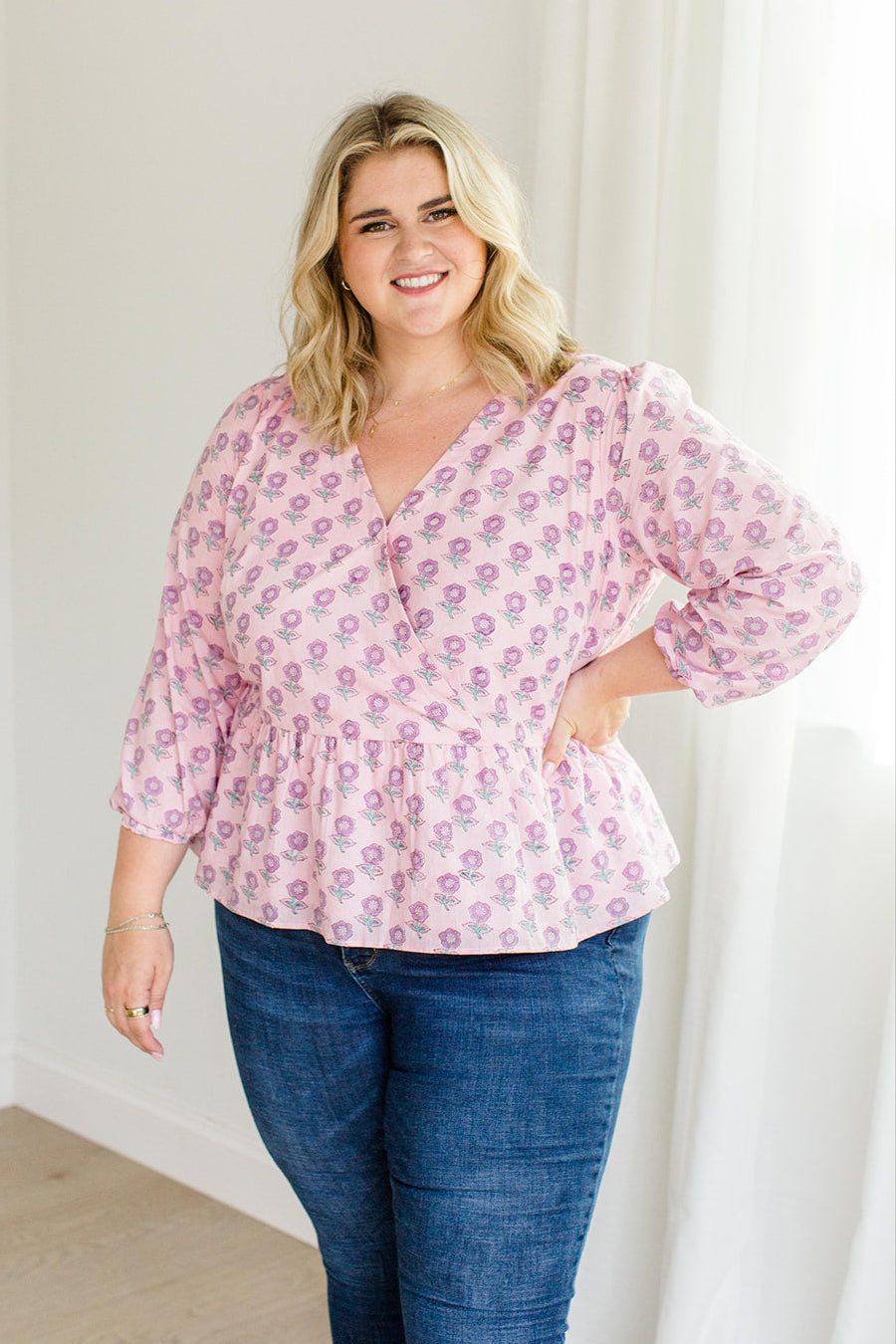 The Frances Top in Blush Haze