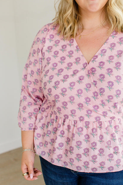 The Frances Top in Blush Haze