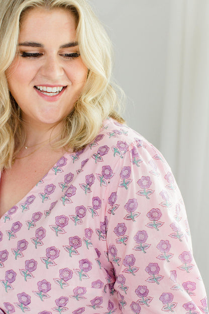 The Frances Top in Blush Haze