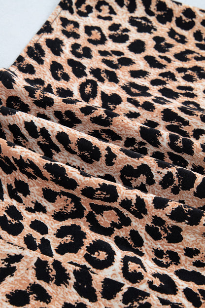 Cheetah Contrast Lace Ruffle Wide Leg Jumpsuit