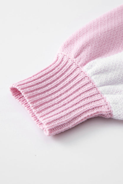 Checker Bishop Sleeve Sweater