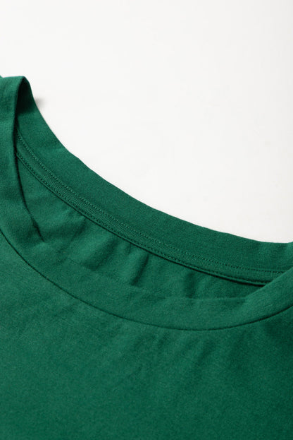 Plus Size Solid Rolled Short Sleeve T-Shirt