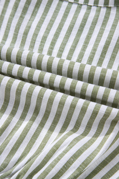 Stripe Tassel Tie-Neck Ruffle Tiered Dress