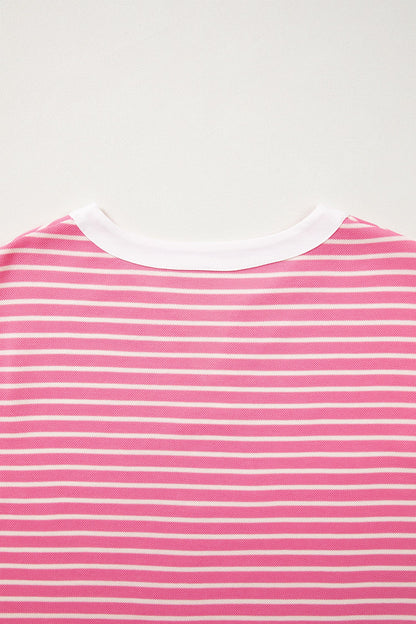 Stripe Colorblock Notched Neck Sleeveless Mini Dress