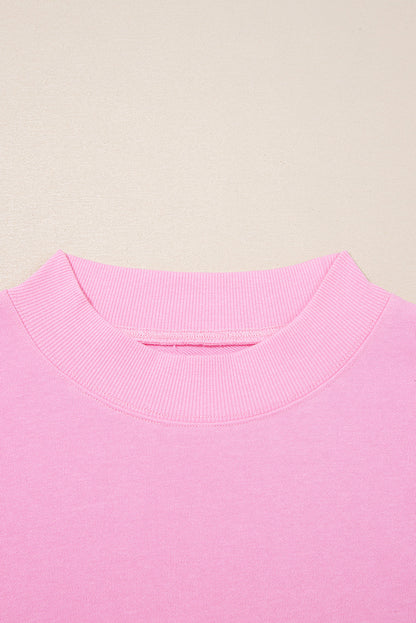 Plus Size Solid Ruffle Tiered Ribbed Crewneck Top