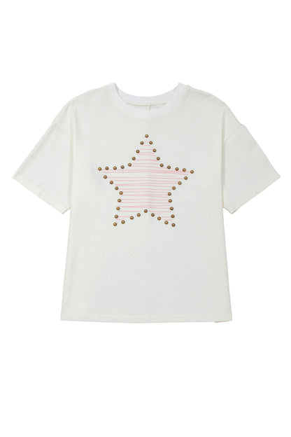 Western Star Studded Detail Short Sleeve Top