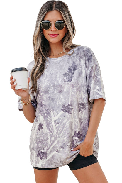 Camo Woodland Drop Shoulder Tunic Tee