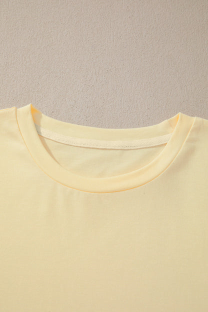 Solid Short Sleeve Crew Neck Tee