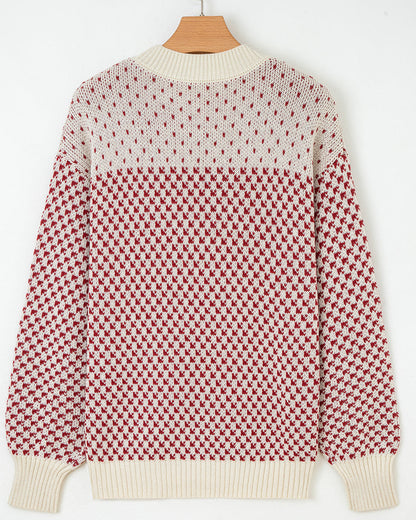 Judith Sleeve Knit Sweater - Red