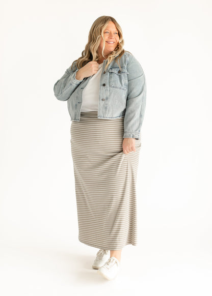 Clarise Striped Premium Knit Maxi Skirt - FINAL SALE