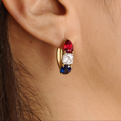 America250™ Signature Gemstone Hoop Earrings