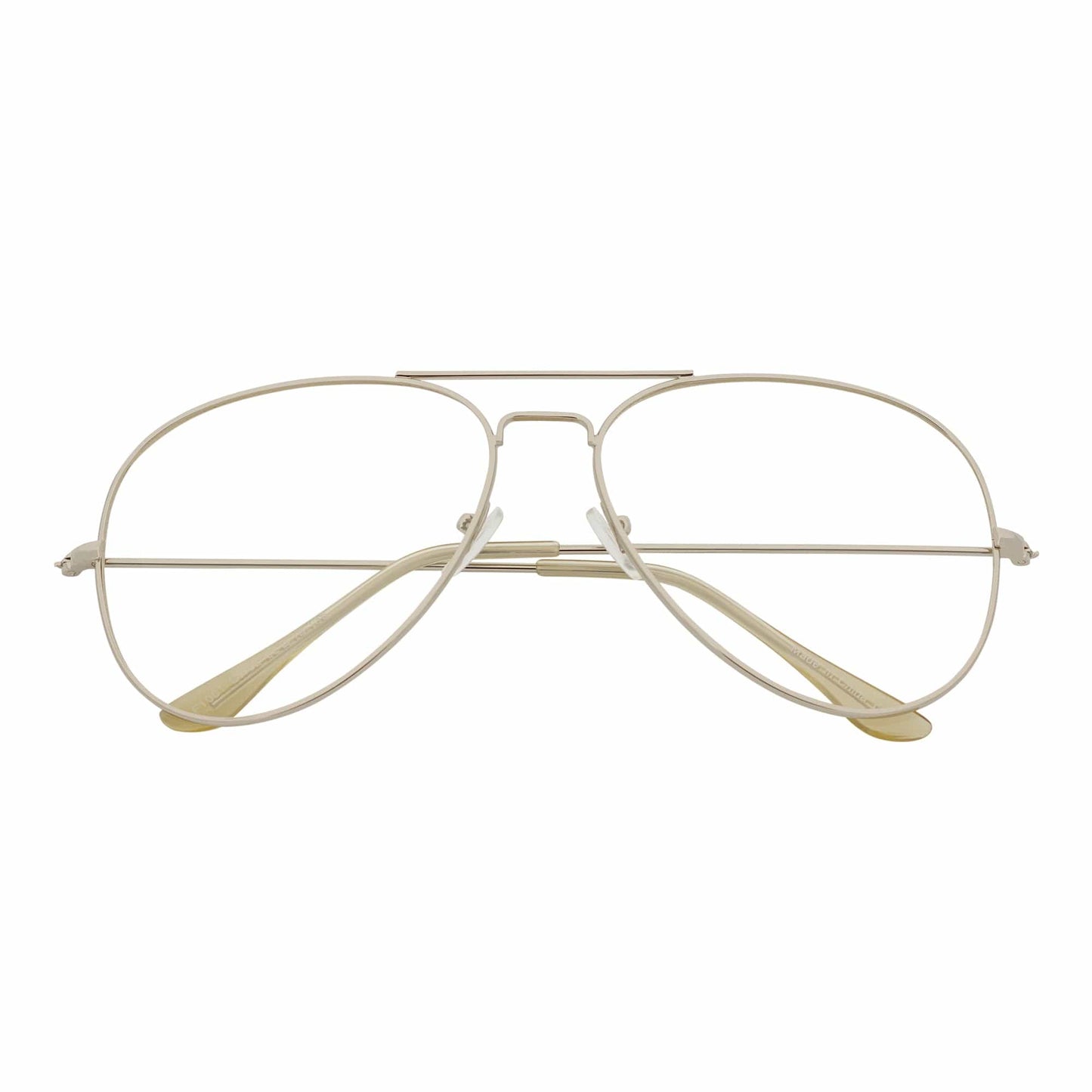 COOPER - Large Metal Aviator Blue Light Glasses Silver Clear Lens Glasses 54mm