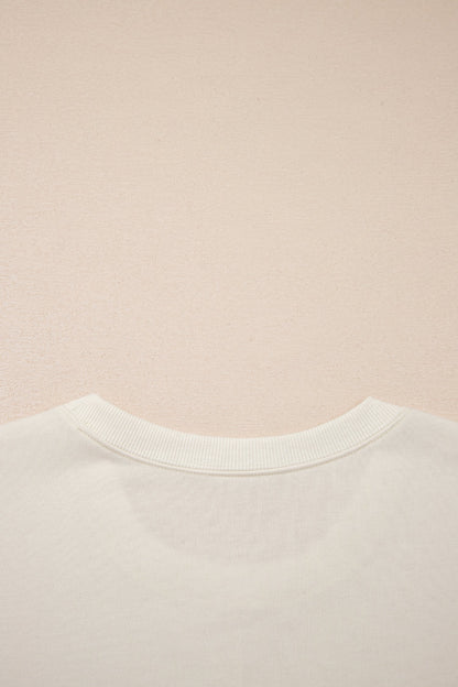 Solid Textured Raw Edge Top and Short Set