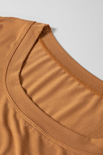 Solid Scoop Neck Long Sleeve Top