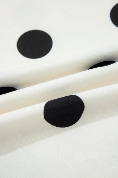 Polka Dot Ribbed Trim Tank & Mini Skort Set