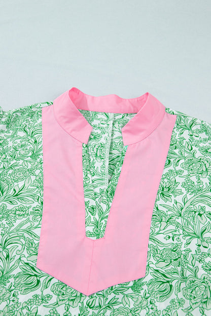 Plus Size Floral Flutter Sleeve Kaftan Maxi Dress