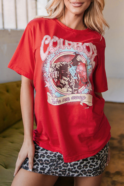 COWBOY Take Me Away Western Crewneck Tee