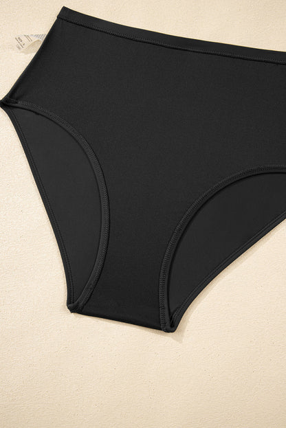 Solid Ricrac Trim Flared Tankini Top Set
