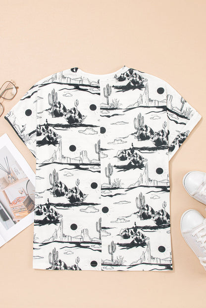 Western Desert Short Sleeve Knit Top