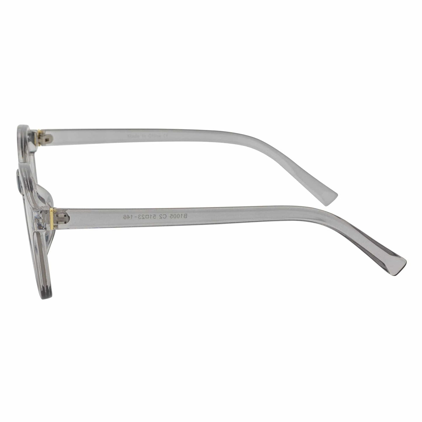 DARIO - Classic Round Horn Rimmed Blue Light Glasses Clear Gray Clear Lens