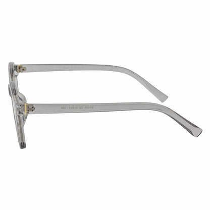 DARIO - Classic Round Horn Rimmed Blue Light Glasses Clear Gray Clear Lens