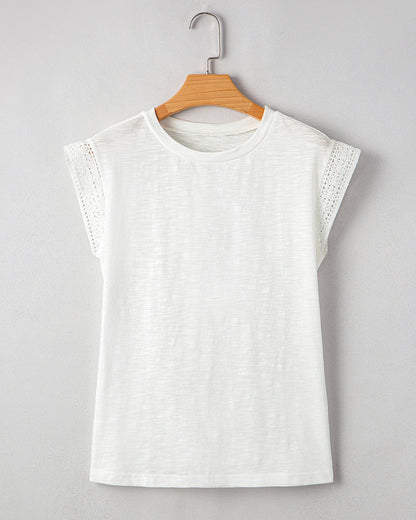 Maisy Lace Cap Sleeve Round Neck Top