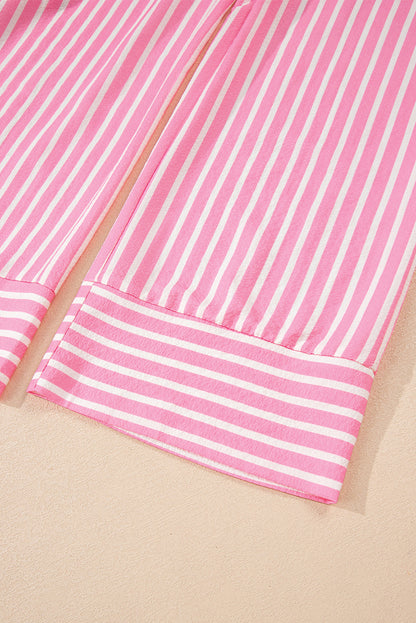 Stripe Bow Tie Top and Pants Pajama Set