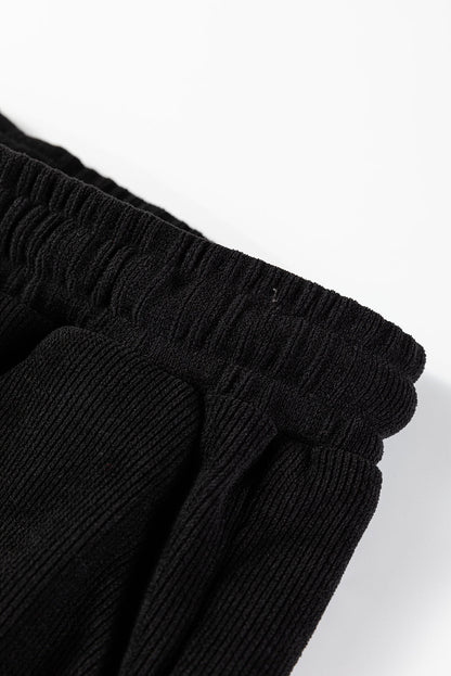 Solid Textured Knit Pullover and Shorts Set