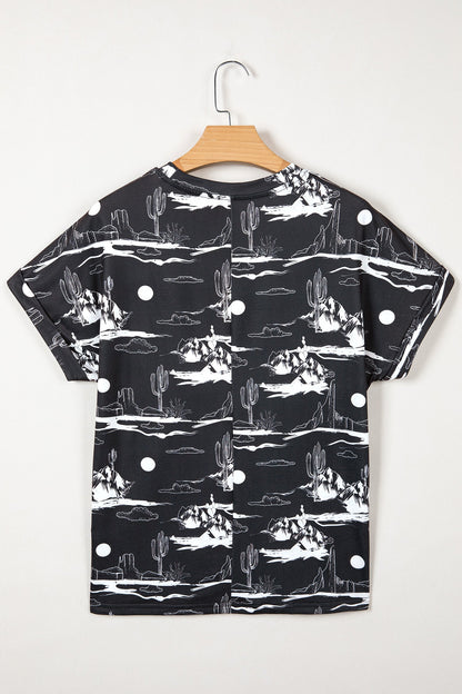 Western Desert Short Sleeve Knit Top