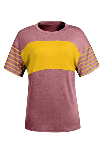 Colorblock Stripe Short Sleeve T-Shirt