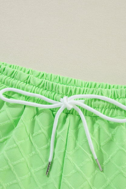 Checker Textured Tee and Drawstring Shorts