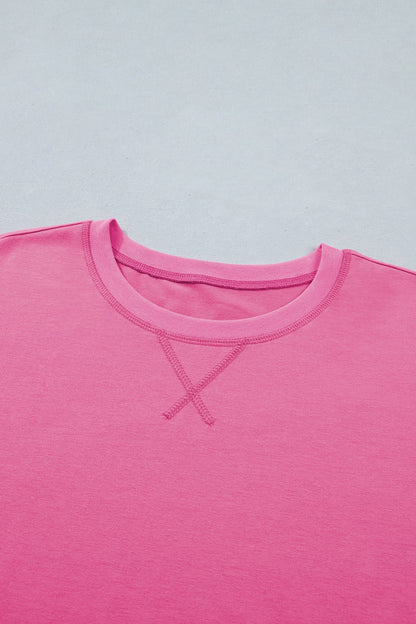 Solid Tee & Stipe Waistband Short Set