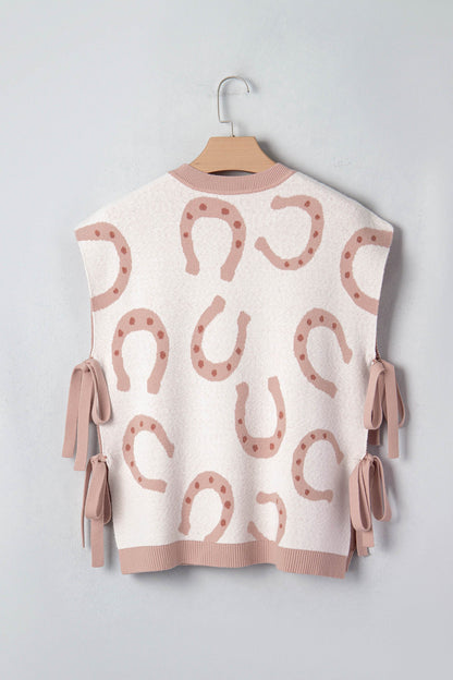 Western Horseshoe Tied Side Cap Sleeve T-Shirt