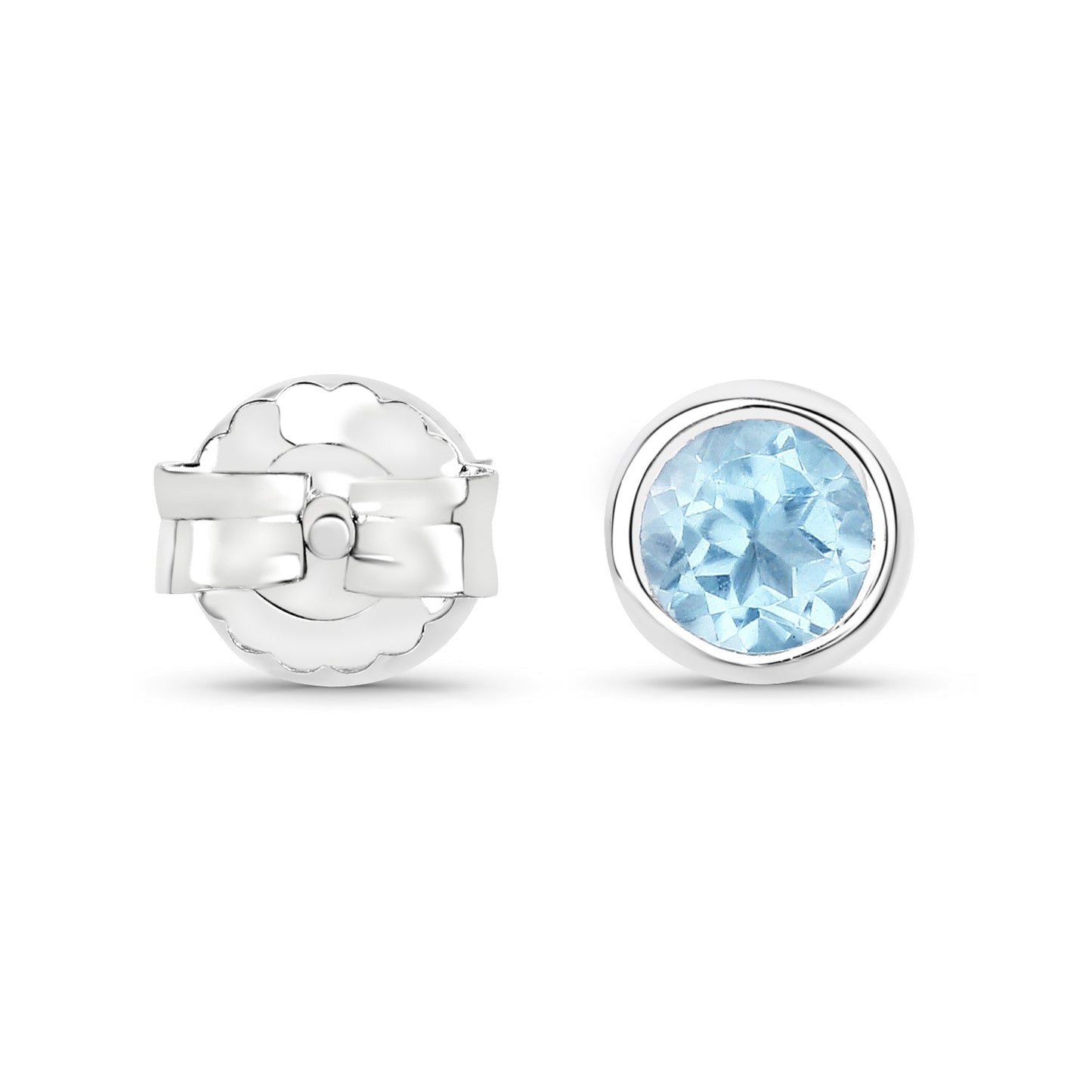 1.20 ct Genuine Blue Topaz .925 Sterling Silver Earrings