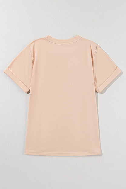 Solid Short Sleeve Crew Neck Tee