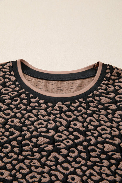 Leopard Bubble Sleeve Mini Dress