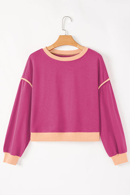 Colorblock Long Sleeve Top and Skort Set