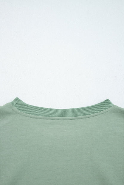 Flower Patchwork Raw Edge Drop Shoulder Top
