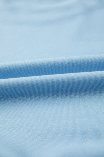 Solid Tee & Wide Leg Raw Hem Pants Set