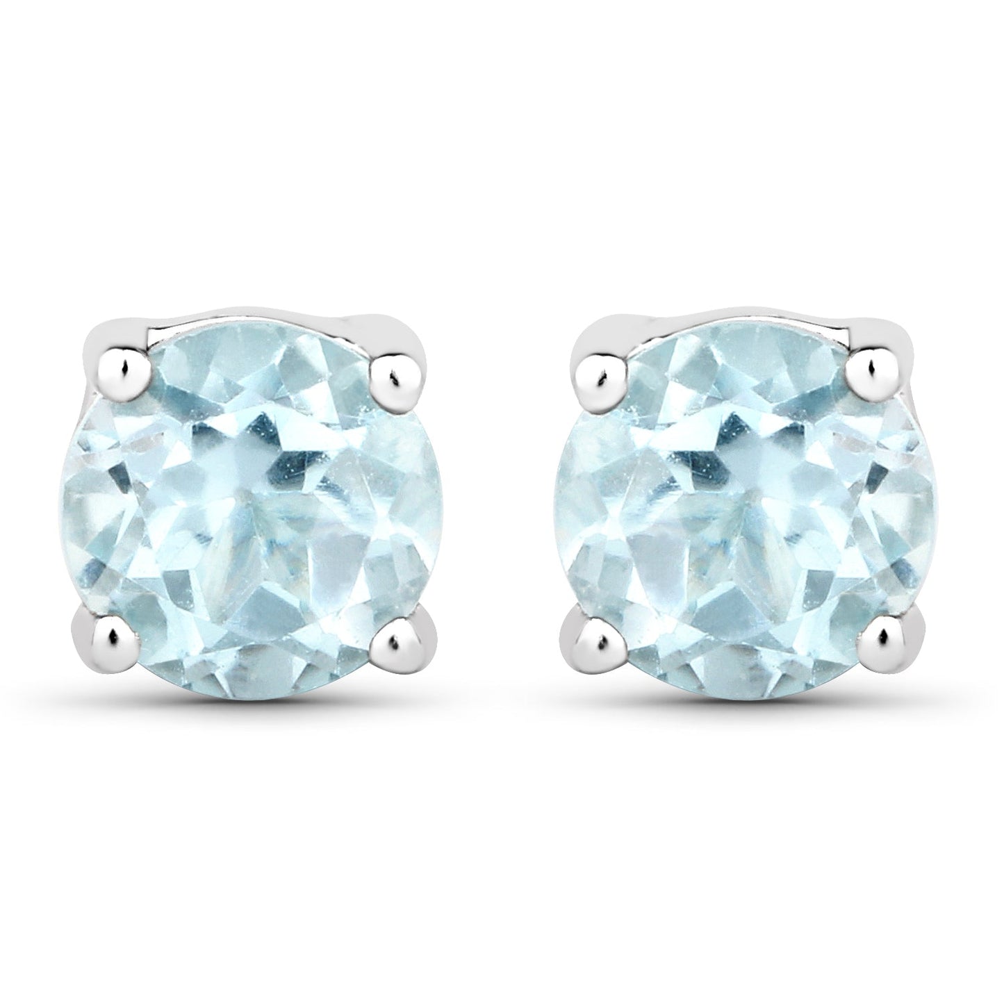 1.20 ct Genuine Blue Topaz .925 Sterling Silver Earrings