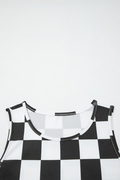 Checker Sleeveless Tank Top