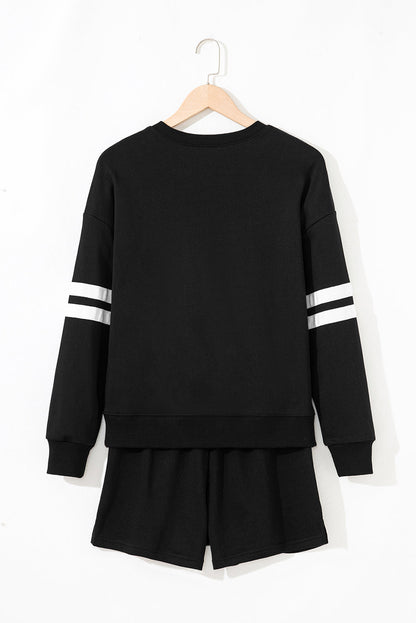 Varsity Stripe Sweatshirt and Short Set