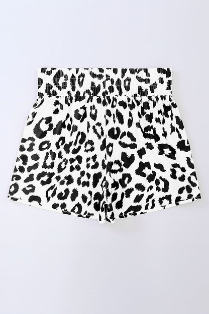 Leopard & Checker High Waist Athletic Shorts