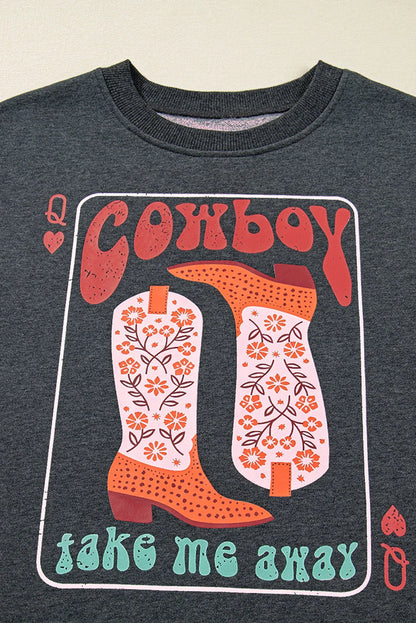 Western Cowboy Queen Drop Shoulder Sweatshirt