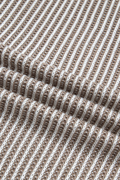 Ribbed Knit Contrast Trim Sweater Tank Top