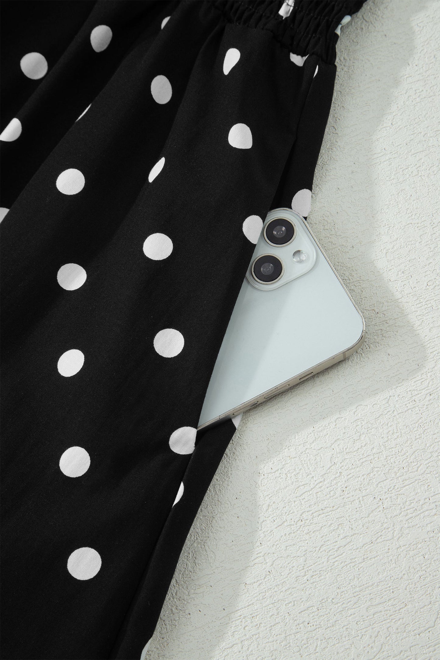 Polka Dot Zip Up V-Neck Sleeveless Dress