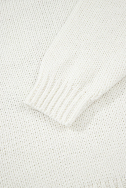 Western Bow Tie Boots Embroidered Drop Shoulder Sweater